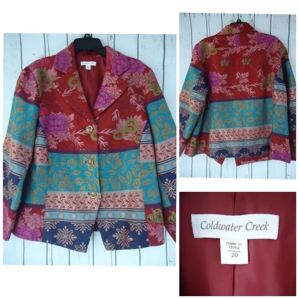 Coldwater Creek Blazer 20 Lined Button Closure